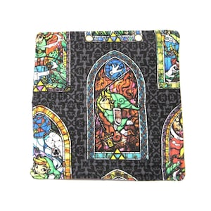 Link Zelda Call of the Wild Stained Glass Fabric Coffee Coaster