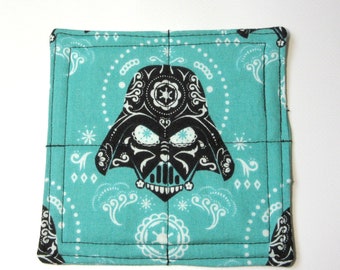 Star Wars Darth Vader Sugar Skull Fabric Coffee Coaster