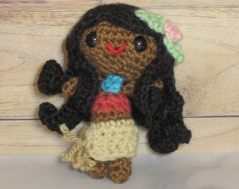 Lalka szydełkowa Amigurumi Księżniczka Moana Pal
