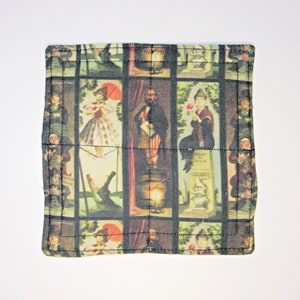 Haunted Mansion Portraits Disney Fabric Coffee Coaster. Stretching Room Portraits