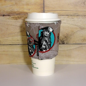 Pirates of the Caribbean Jack Sparrow Fabric Reusable Coffee Cozy Sleeve