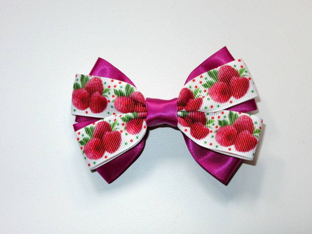 Raspberries Berry Lover Grosgrain Hair Bow Fruit - Etsy