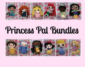 Princess Pal Bundles. Amigurumi Crochet Disney Princess Doll.