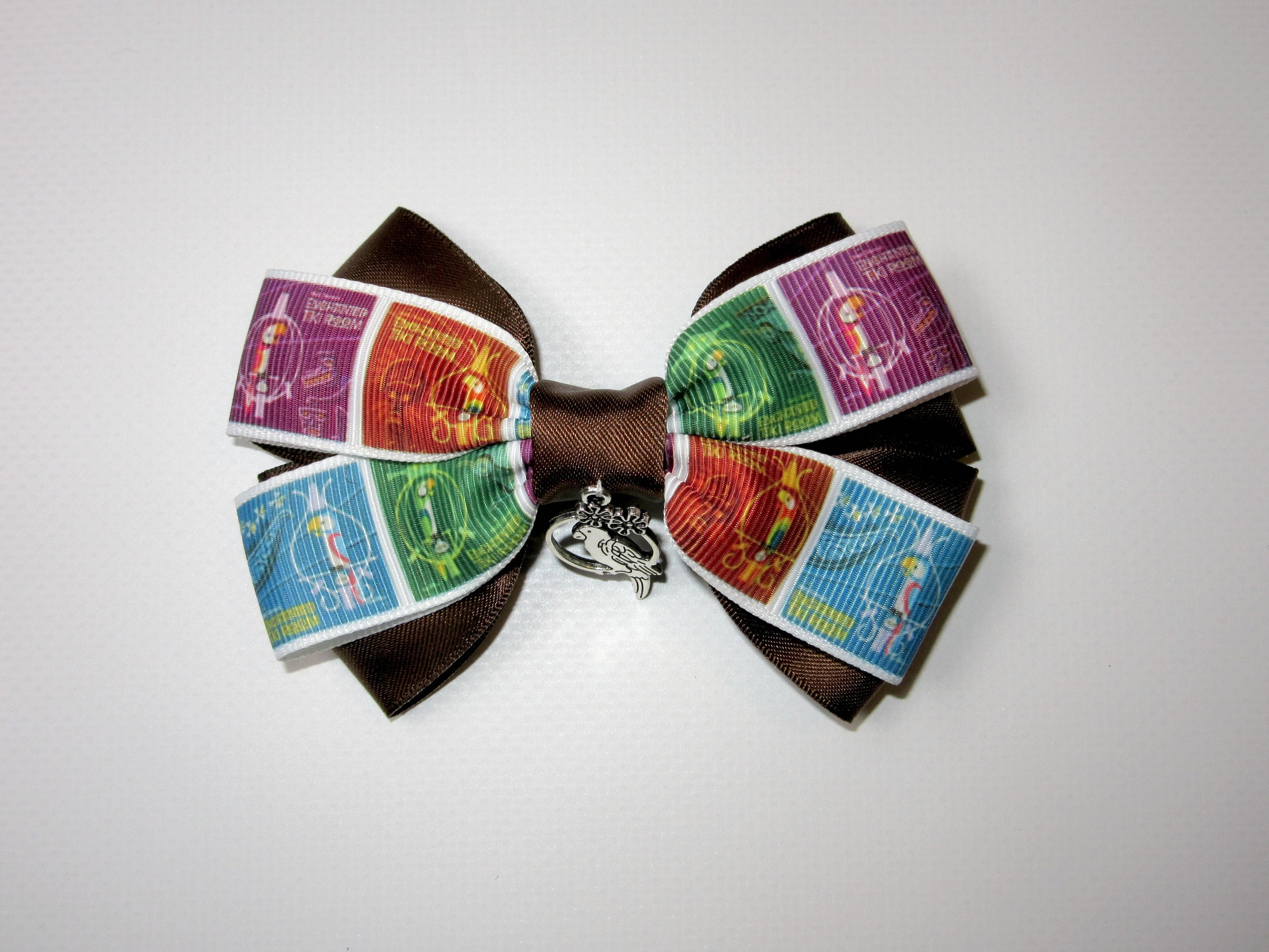 Enchanted Tiki Room Squares Adventureland Grosgrain Cosplay Hair Bow Disneybound