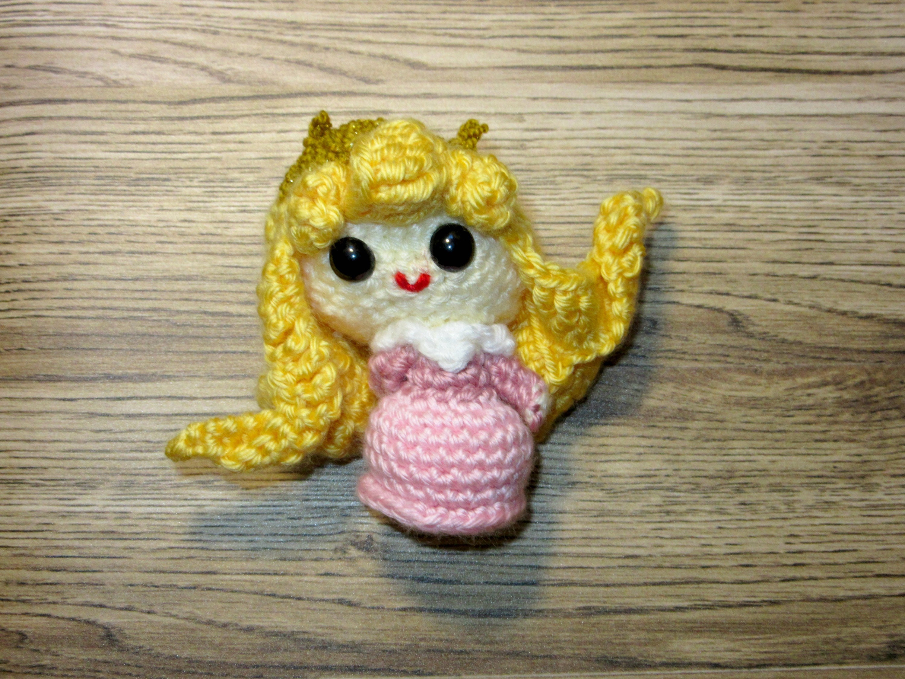 お姫様プリンセスぬいぐるみ人形 カギ針編み可愛いピンクショルダーバッグ