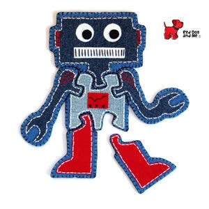 Robot PDF Sewing Pattern 6 piece Jigsaw Puzzle