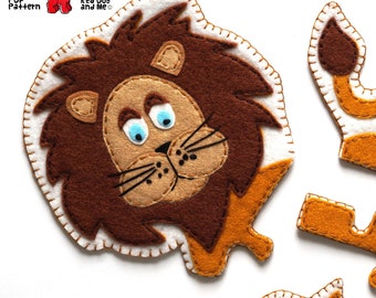 Create a Lion Felt Toy | 5-Piece Jigsaw Puzzle PDF Sewing Pattern
