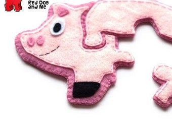 Pig PDF Sewing pattern 3 Piece Jigsaw Puzzle