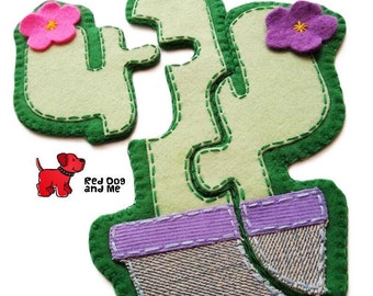 Cactus PDF Sewing Pattern 3 piece Jigsaw Puzzle