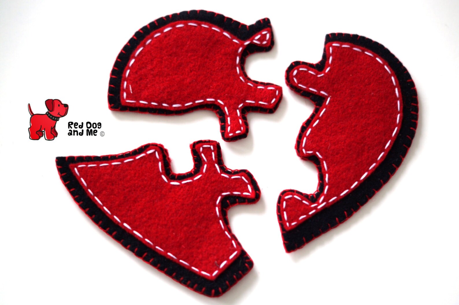 Heart 3 Piece Felt Jigsaw Puzzle PDF Sewing Pattern Easy Hand Etsy