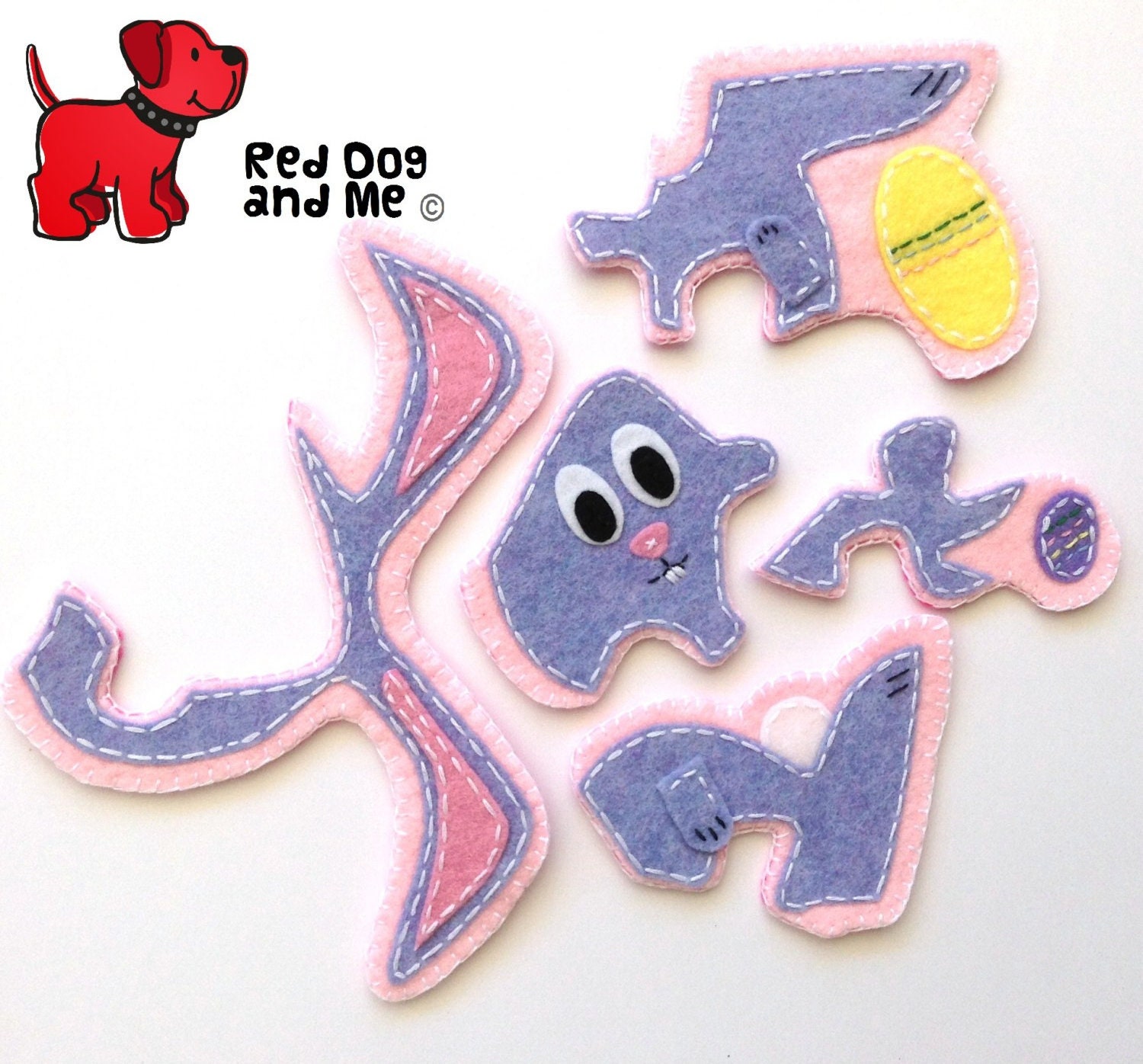 Easter Bunny Rabbit PDF Sewing Pattern Felt 5 Piece Jigsaw Puzzle - Etsy