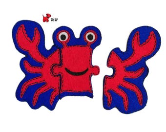 Felt Crab PDF Sewing Pattern 3 piece Jigsaw Puzzle