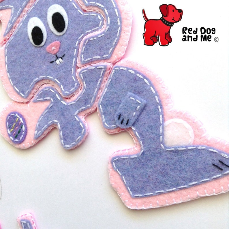 Easter Bunny Rabbit PDF Sewing Pattern Felt 5 Piece Jigsaw Puzzle - Etsy