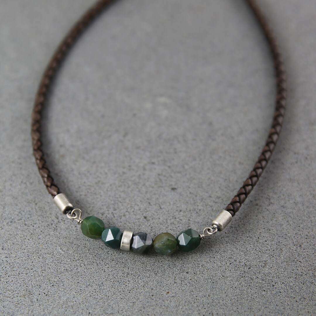 Mens Stone Necklace Mens Necklace Mens Boho Necklace Etsy