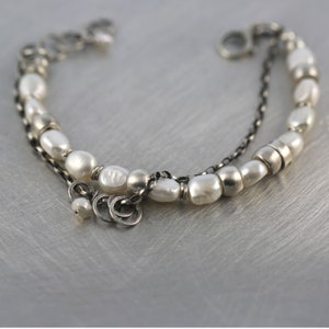 Pearl bracelet, wedding jewelry, bridesmaid jewelry, pearl jewelry, sterling silver bracelet, jewelry girlfriend gift, wedding bracelet image 4