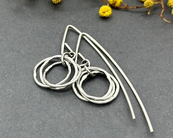 Classy Silver Hoops: Stylish Oxidized Earrings for Sensitive Ears and Simple Jewelry Lovers