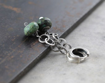 Oxidized Sterling Silver Turquoise Earrings: Boho Dangle Earrings