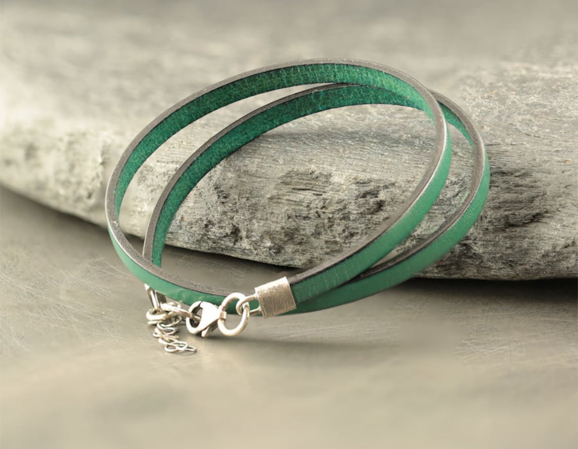 Double Wrap Bracelet Mens Jewellry Leather Bracelet Etsy
