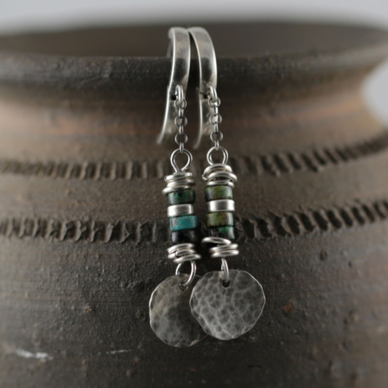 Romantic earrings Sterling silver and stone earrings. Turquoise earrings