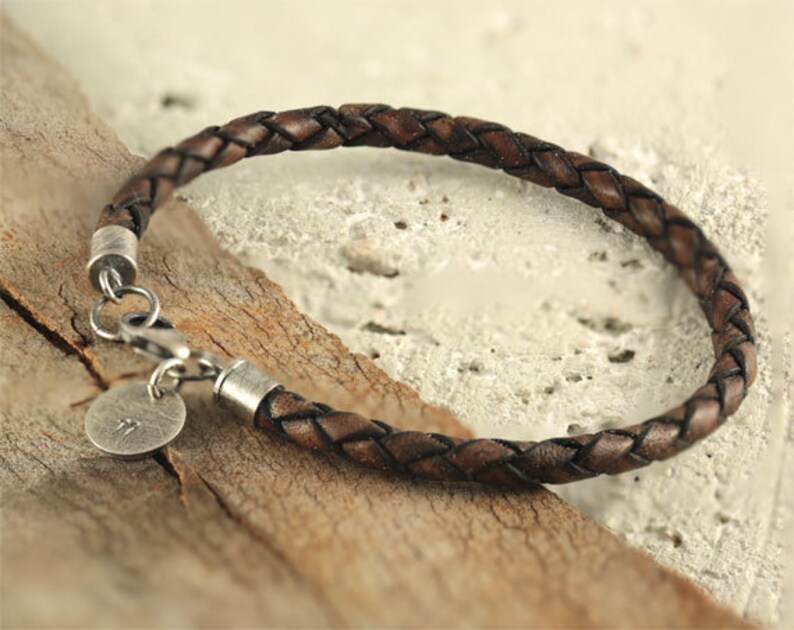 Personalized Bracelet Mens Bracelet Hand Stamped Leather Etsy
