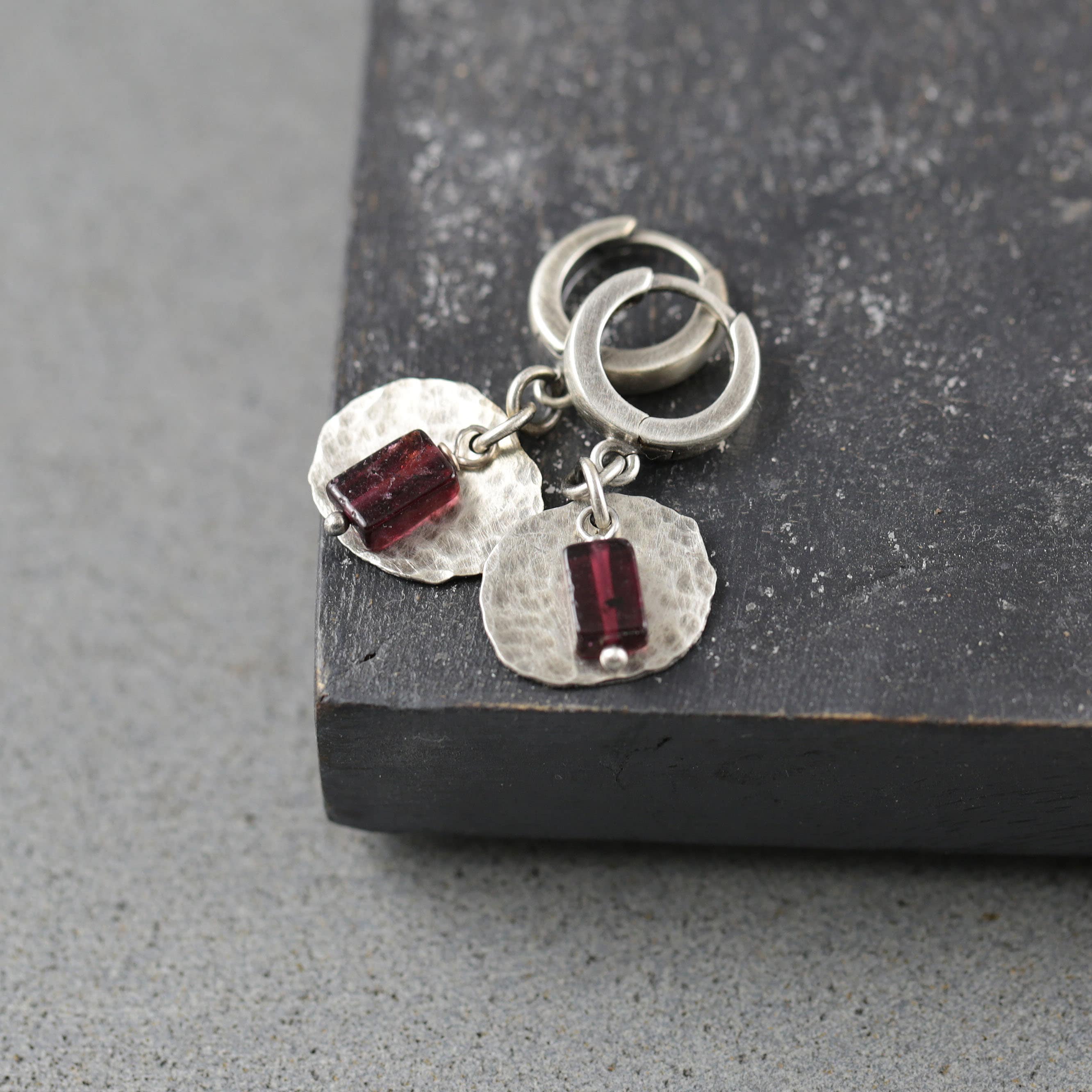 Garnet .925 Solid Sterling Silver Chandelier Earrings