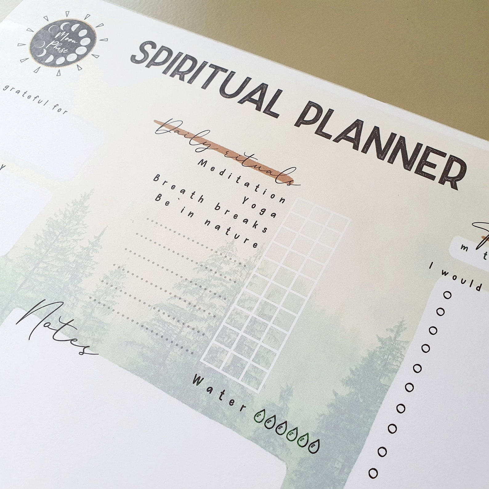 Digital PDF printable Spiritual planner Etsy España