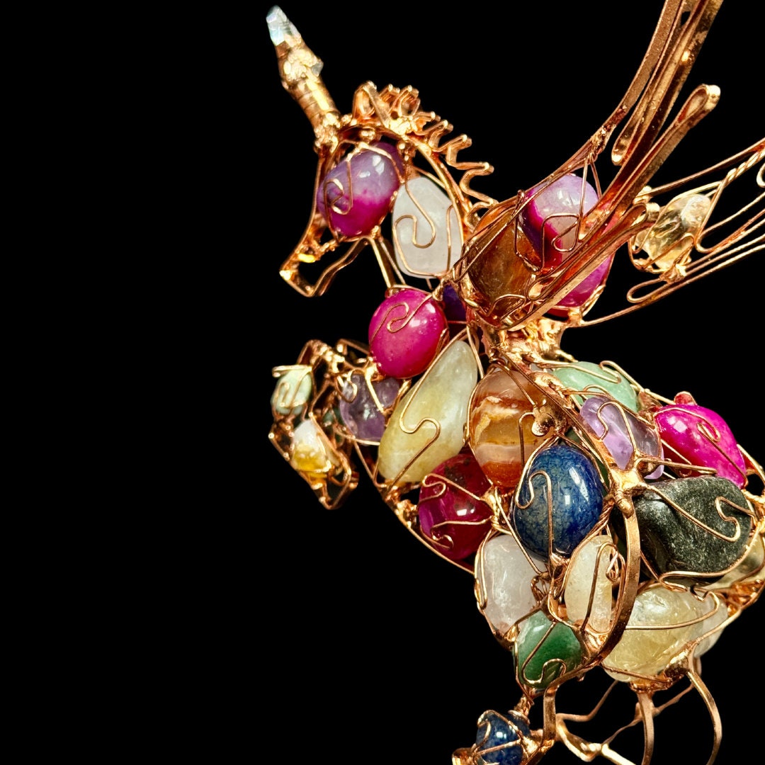 銅とクリスタルのユニコーンの置物 - Etsy 日本