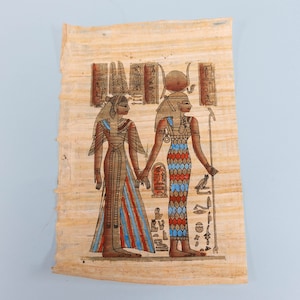 Nefertari with Hathor Egyptian Papyrus