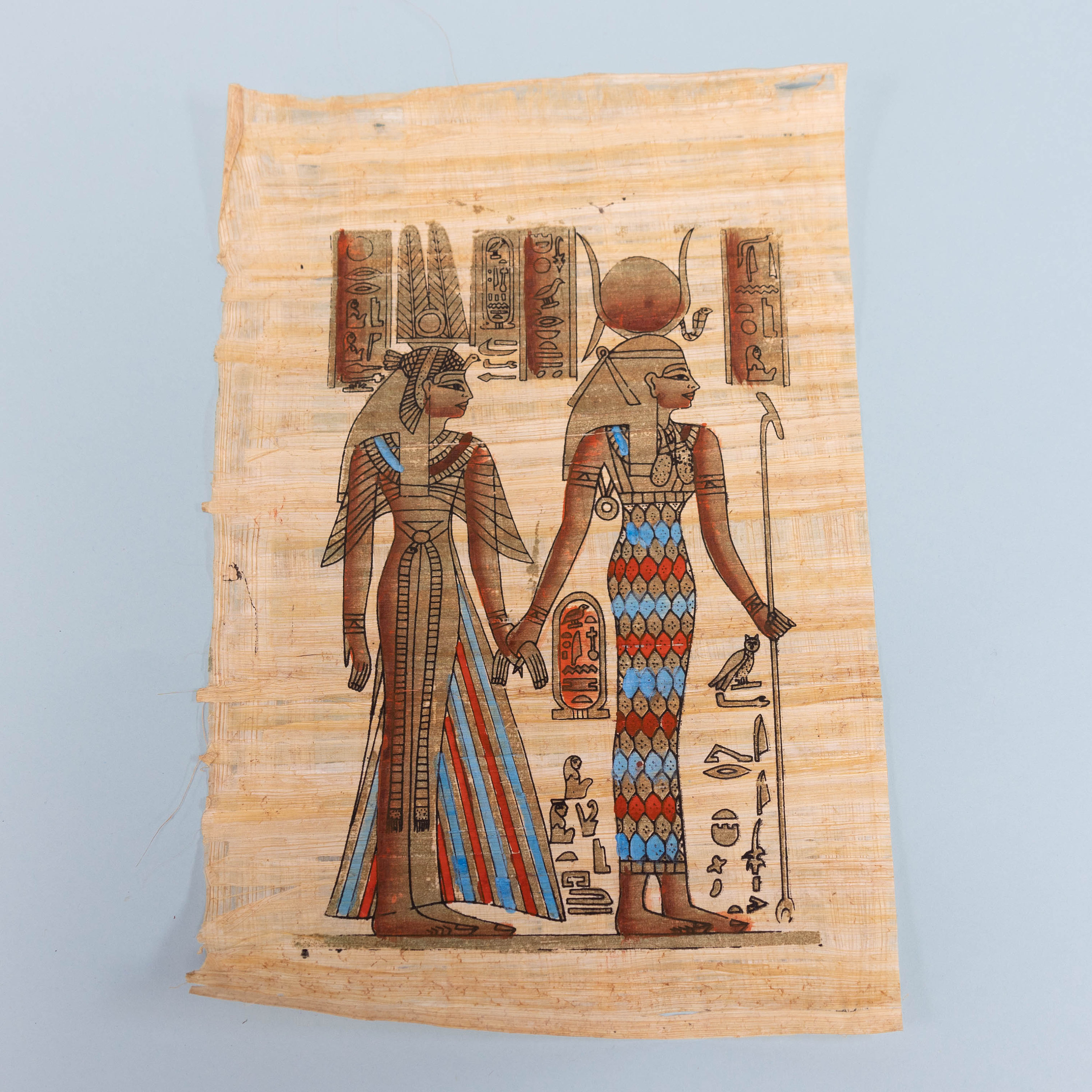 Vrai Papyrus Peint égyptien - Art égyptien - Multicolore - Neuf - Décoration Unique