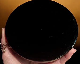 Espejo de adivinación de obsidiana negra de 6,5”