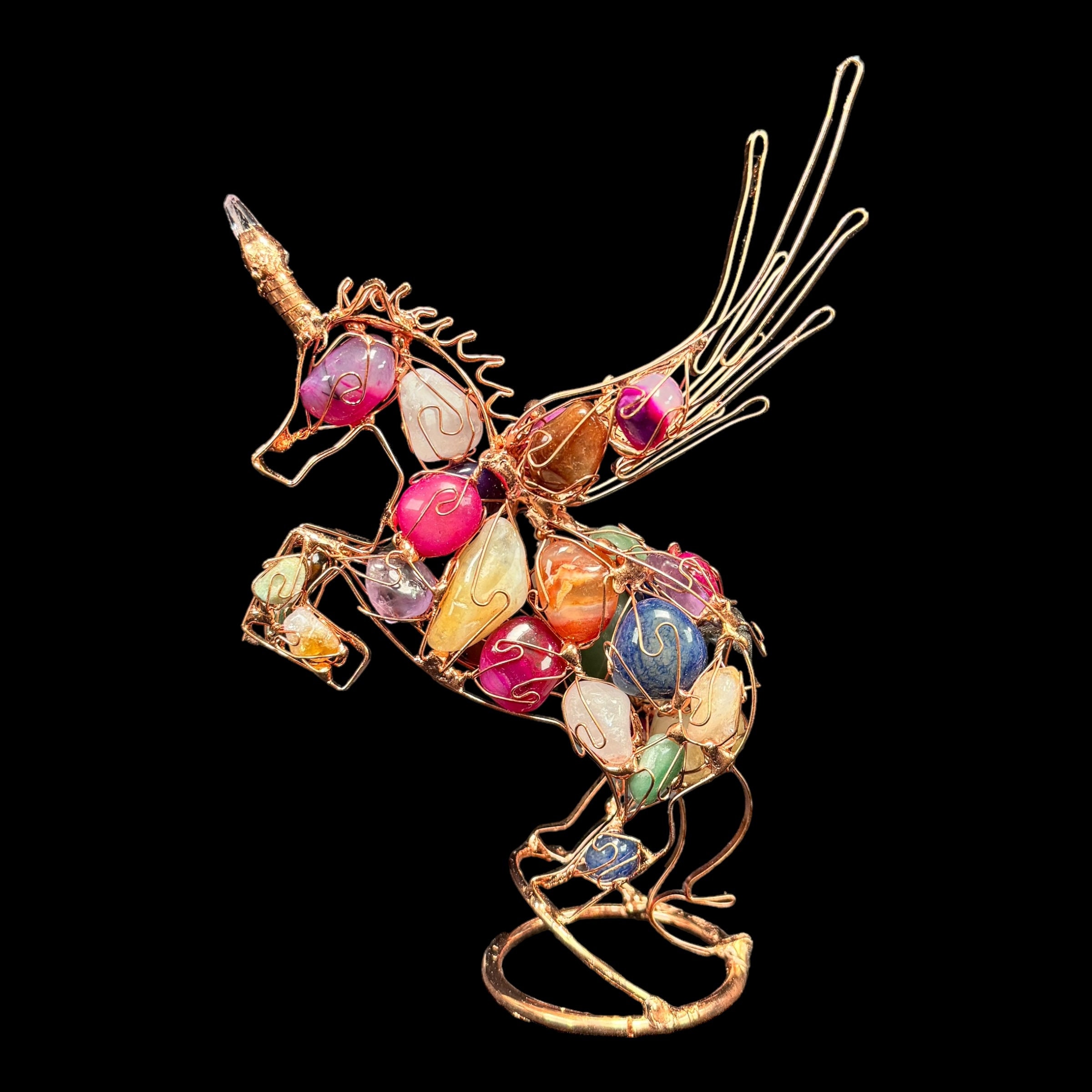 銅とクリスタルのユニコーンの置物 - Etsy 日本