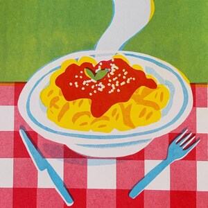 Gnocchi Riso Print – Retro Italian Pasta Illustration, A4