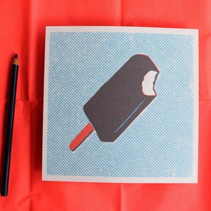 Retro style ice-cream stick illustration print