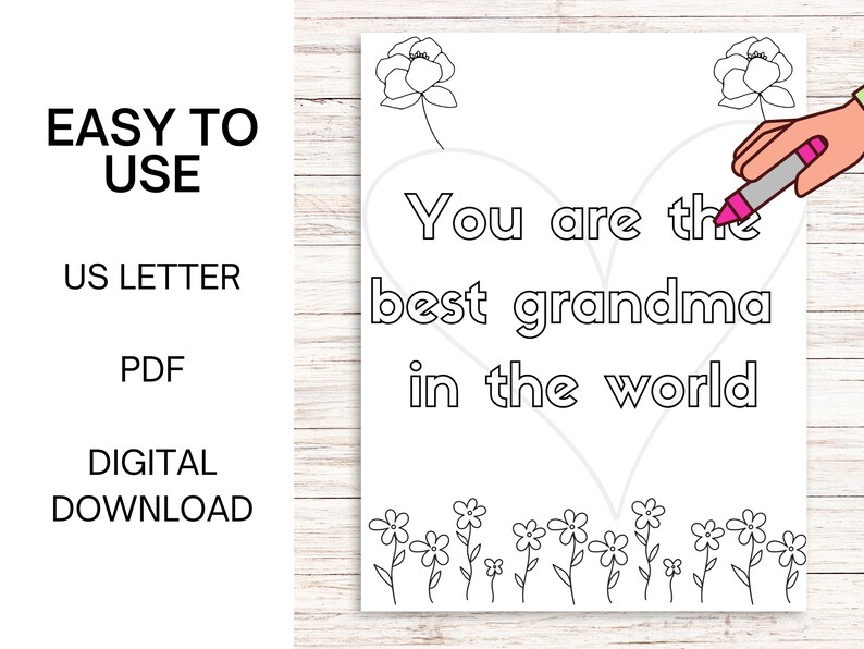 Mother's Day Printable for Grandma Mother's Day - Etsy