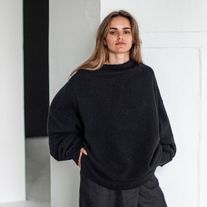 Plaited Drop Shoulder Oversized Sweater, Wool Sweater, Cable Knit Sweater,  Handmade Sweater, Plaited Sweater, Knitted Jumper, Atuko 