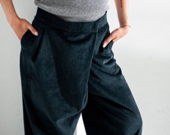 Cordhose mit hoher Taille, Cordhose, weite Baumwollhose, Baumwollhose mit hoher Taille, nachhaltige Kleidung, nachhaltige Kleidung