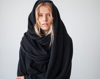 Übergroßer Schal aus Merinowolle, minimalistisches Tuch