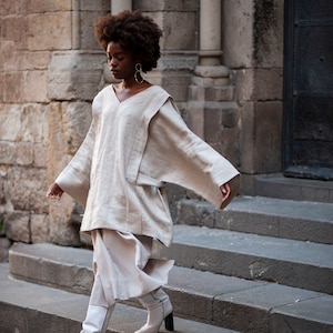 Linen kimono top, linen kimono , linen blouse, linen kimono blouse, oversized blouse, one size blouse, linen oversized blouse, atuko