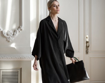 chaqueta de kimono, vestido de kimono, kimono boho, bata negra, vestido minimalista, vestido de gran tamaño, túnica, vestido kaftan, vestido boho, chaqueta de gran tamaño