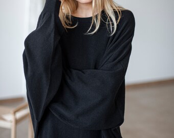open lace back dress Oversized sweater dress main image 0