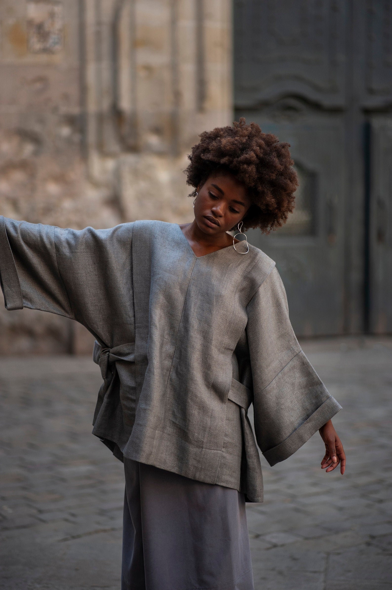 Linen Kimono Top Linen Kimono Linen Blouse Linen Kimono Etsy