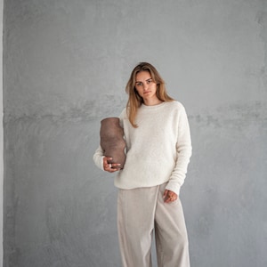 Corduroy high waist pants, corduroy trousers, wide cotton trousers, high waist cotton trousers, sustainable clothes, sustainable clothing image 3