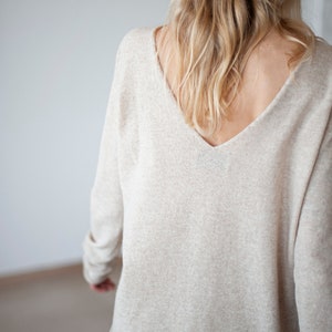 Lightweight merino winter sweater, relaxed fit cashmere jumper, black merino wool sweater, minimalist sweater, minimalist winter jumper image 6