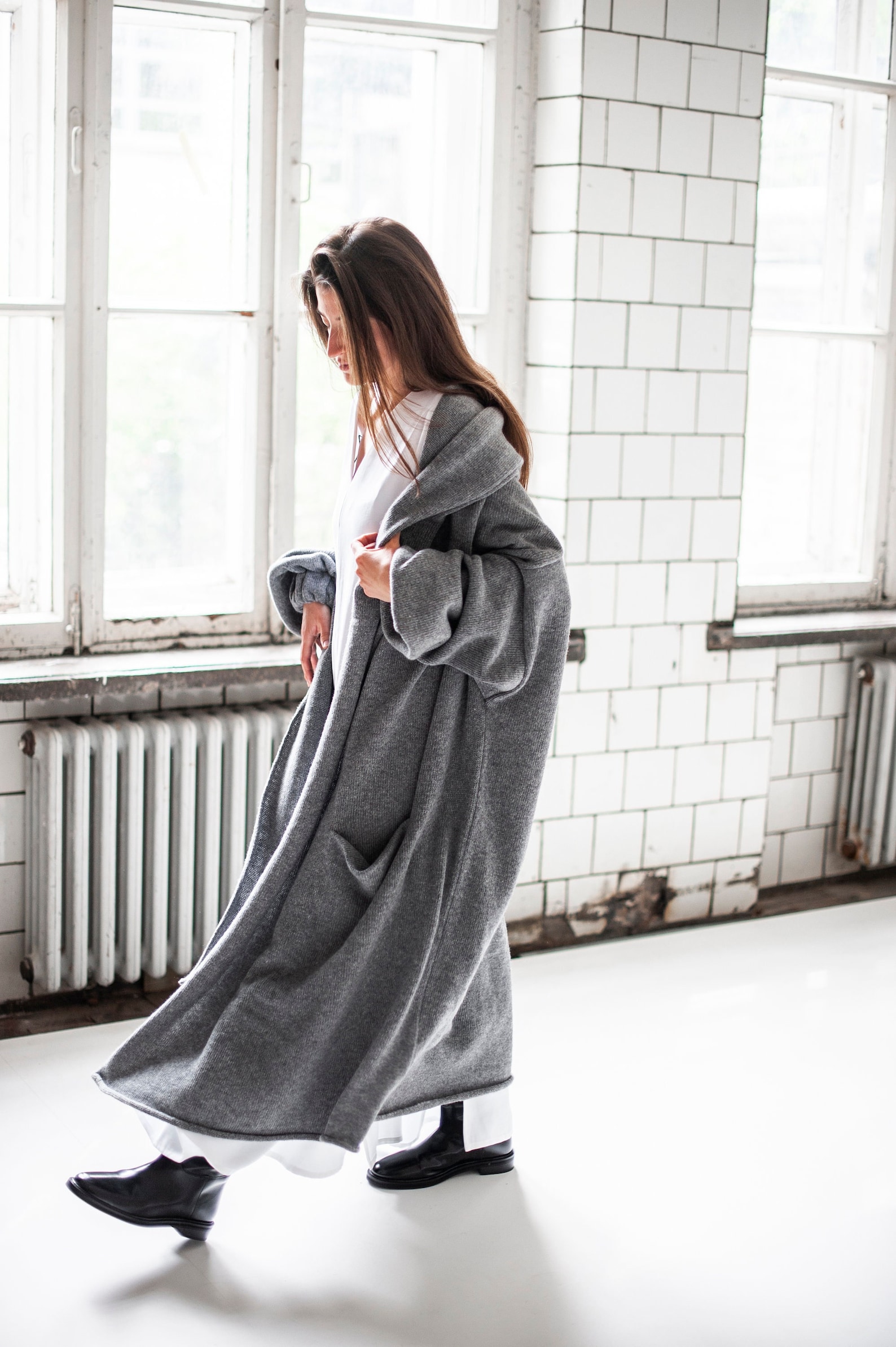 oversized shawl sweater
