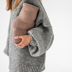 Chunky drop shoulder oversized sweater, wool sweater, cable knit sweater, handmade sweater, big sleeves sweater, knitted jumper, atuko
