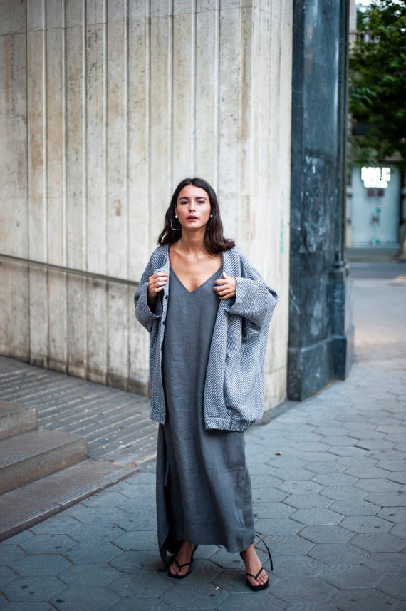 Minimalist Linen jacket, oversized jacket, linen kimono jacket, kimono, black blouse, linen blouse, boho blouse, kaftan, loose blouse