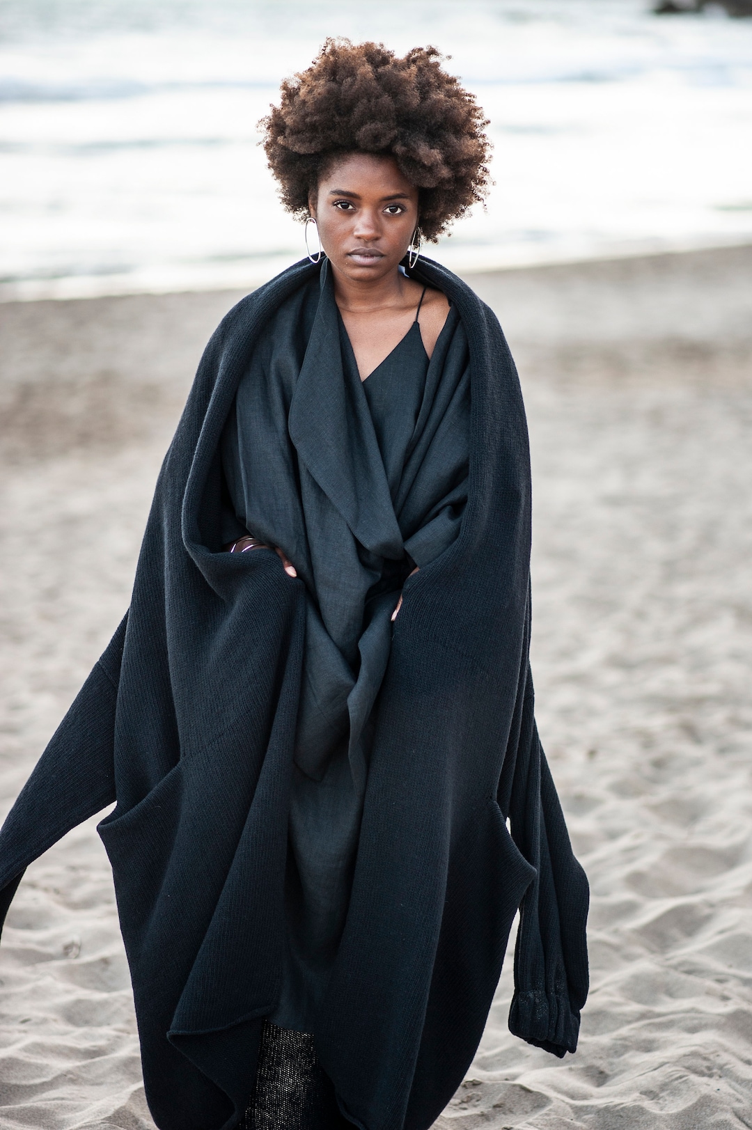 oversized shawl sweater