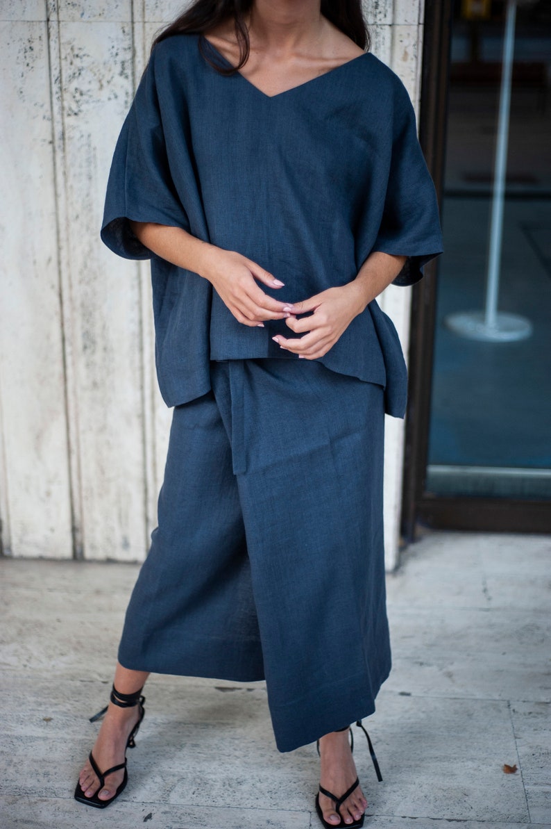 Linen Kimono Top Linen Kimono Linen Blouse Linen Kimono Etsy UK