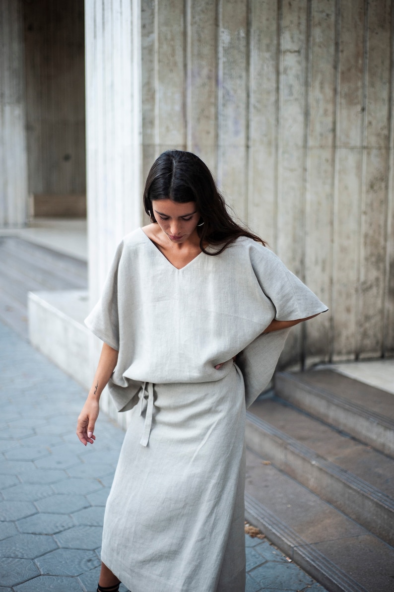 Linen Kimono Top Linen Kimono Linen Blouse Linen Kimono Etsy UK