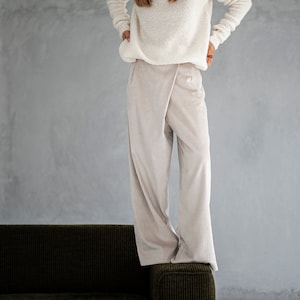 Corduroy high waist pants, corduroy trousers, wide cotton trousers, high waist cotton trousers, sustainable clothes, sustainable clothing